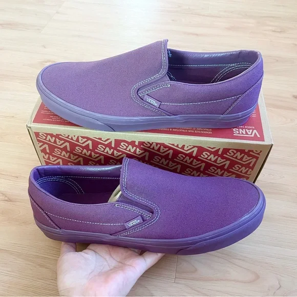 Vans Classic Slip-On 'Pastel Mono - Plum Wine' Mens 11.0 US - Picture 5 of 8